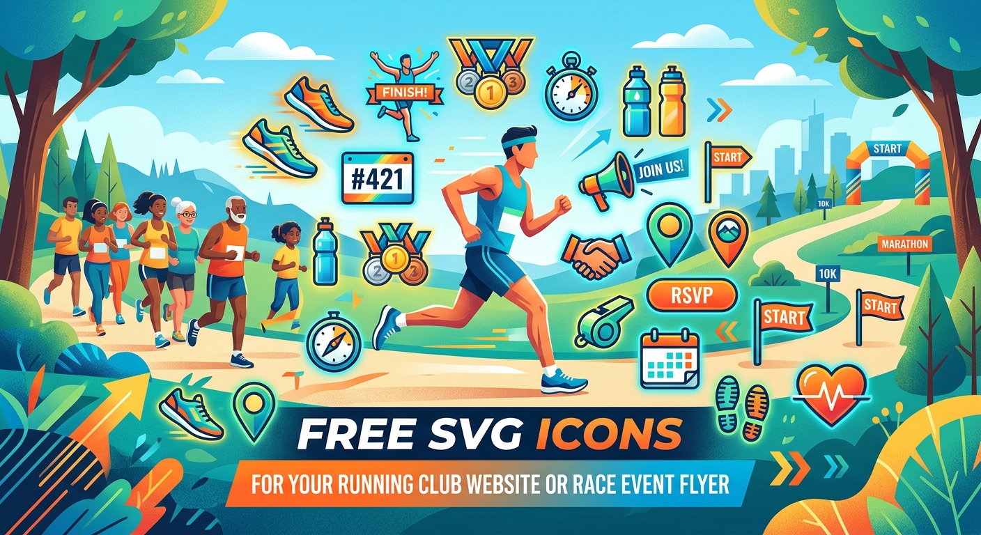 Free SVG Icons for Your Running Club Website or Race Event Flyer